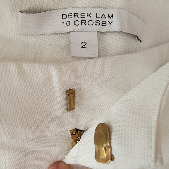 DEREK LAM Ivory Trousers High Rise Wide Leg Pleated Pants Preppy Women's 2‎ Long - Picture 6 of 13